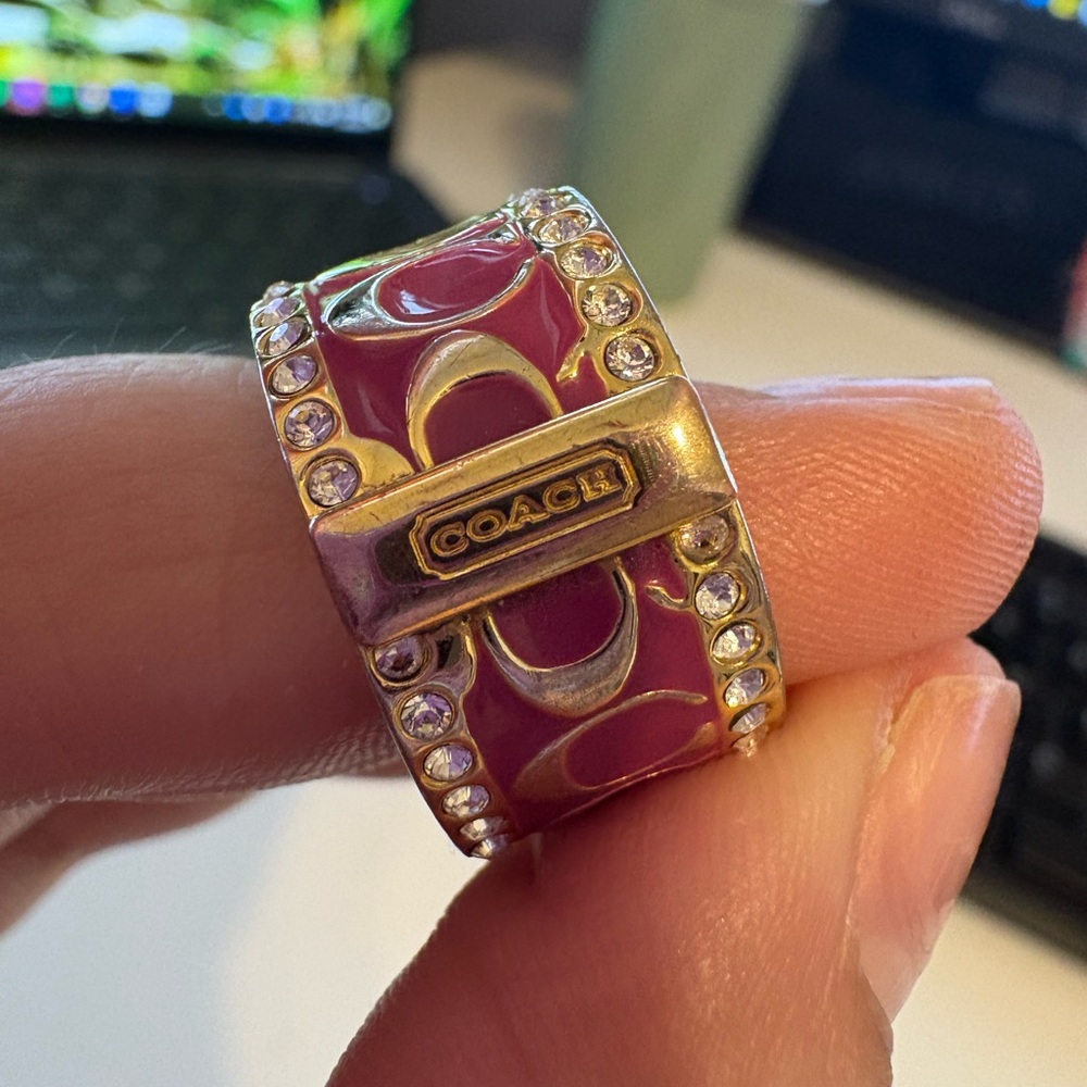 ✨LOW START ✨Coach Pink and Gold Ring